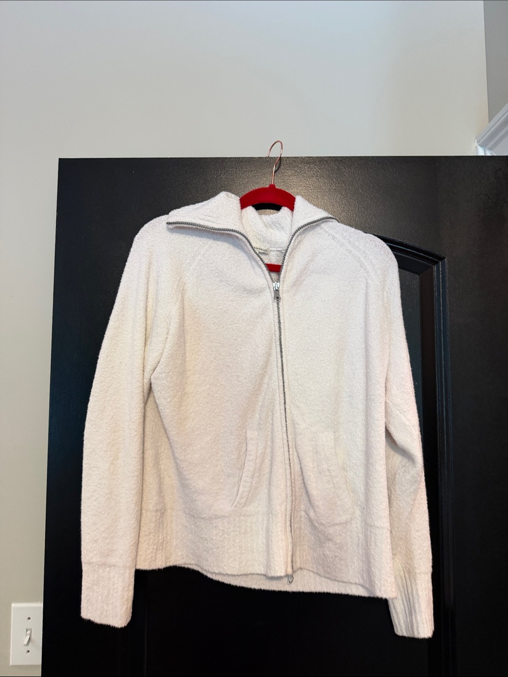 Banana Republic Off-White Sherpa Zip-Up Jacket